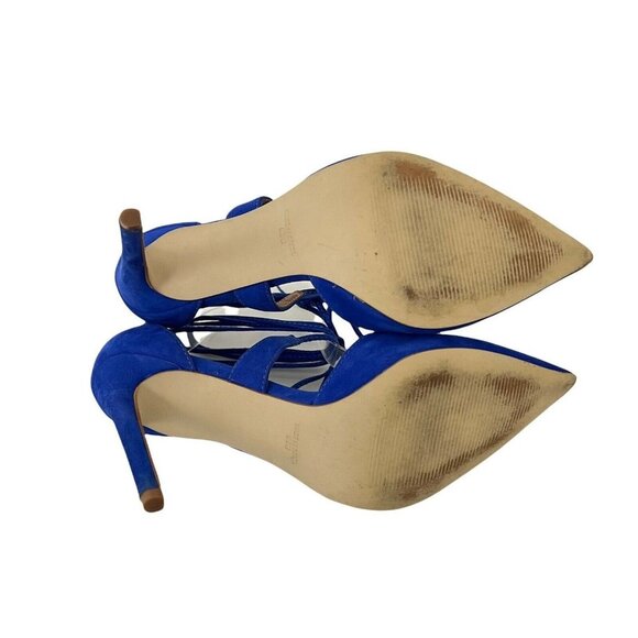Steve Madden Womens Size 8.5 Raela Blue Leather Pointed Lace-Up Heels - Picture 6 of 7